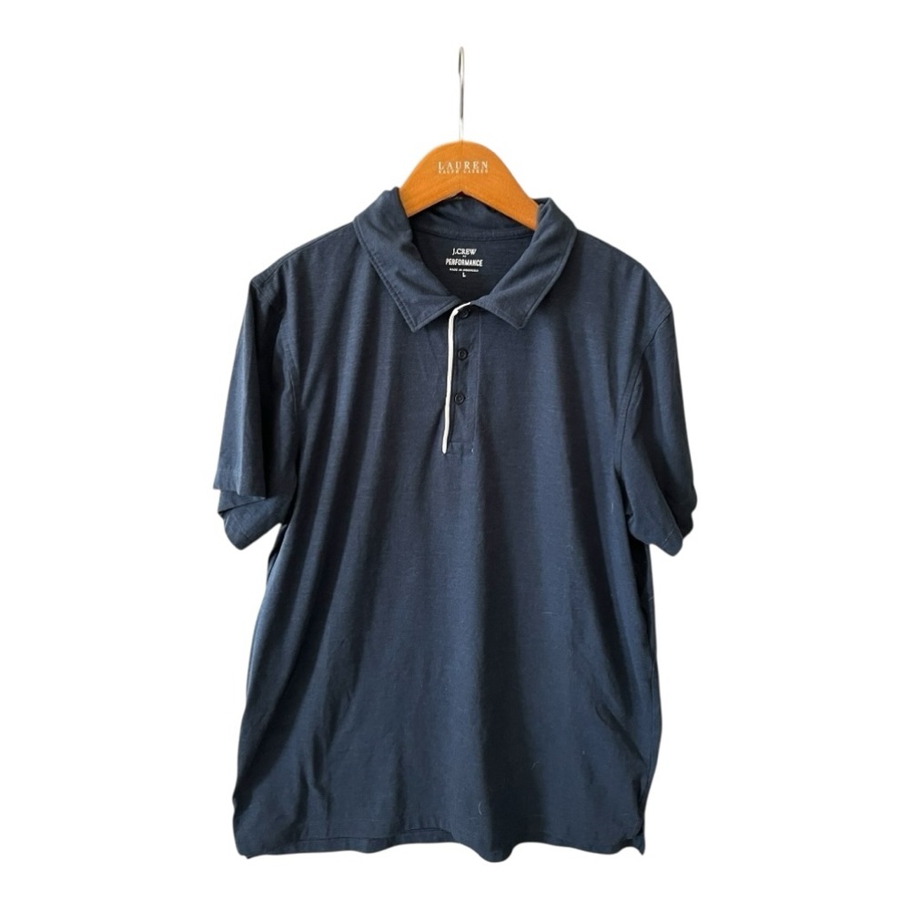 J.Crew Performance Polo/Golf Shirt – Navy Blue with White Detail Size‎ Large